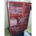 Rolling Red Security Cage / Truck Lockable Doors 48x24.5x68.5 in